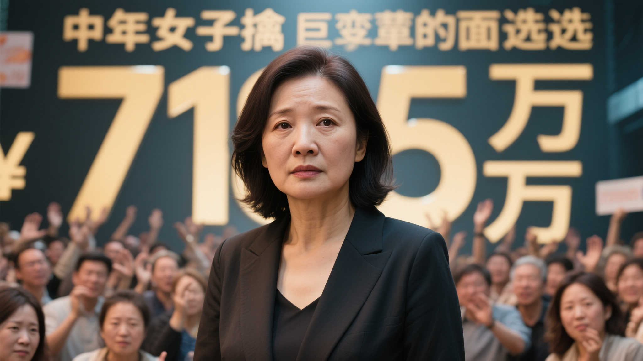 中年女性领7185万大奖现身 拍照全程沉默表情严肃 中年女性领7185万大奖现身 拍照全程沉默表情严肃