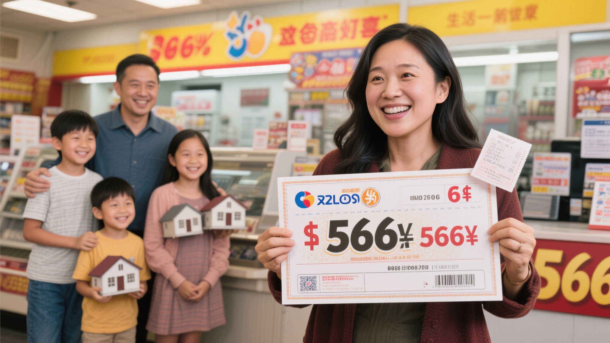 女子仅花6元中双色球566万，计划为孩子们买房安家