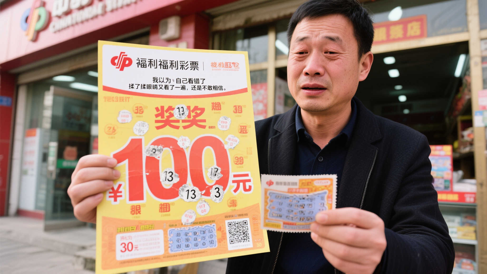男子30元刮彩票喜中百万大奖，多次确认难掩惊喜