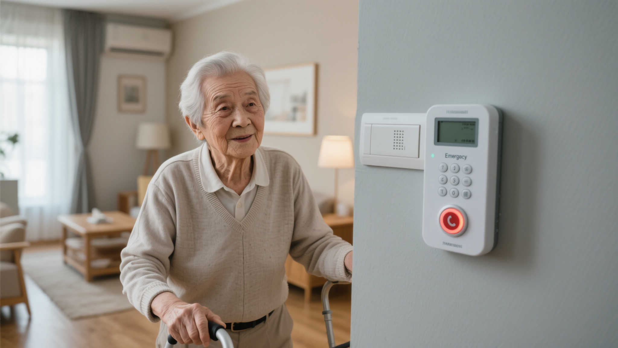 此外，为了确保老人处于危险情况时能方便联