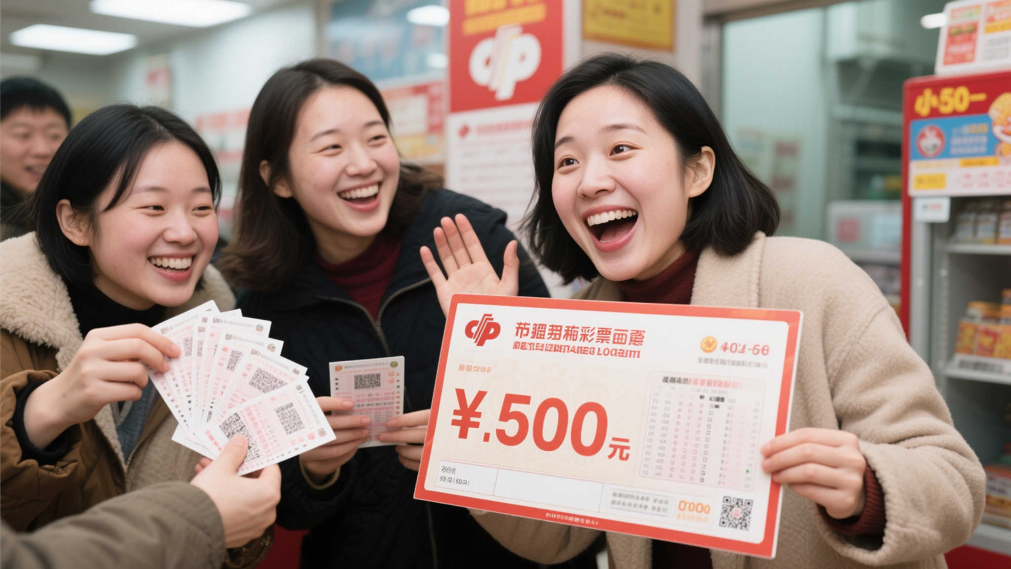 女彩民喜中福彩百万大奖,与好友平分彩票再获50元惊喜 值得一提的是,这位女彩民并没有独享这份喜