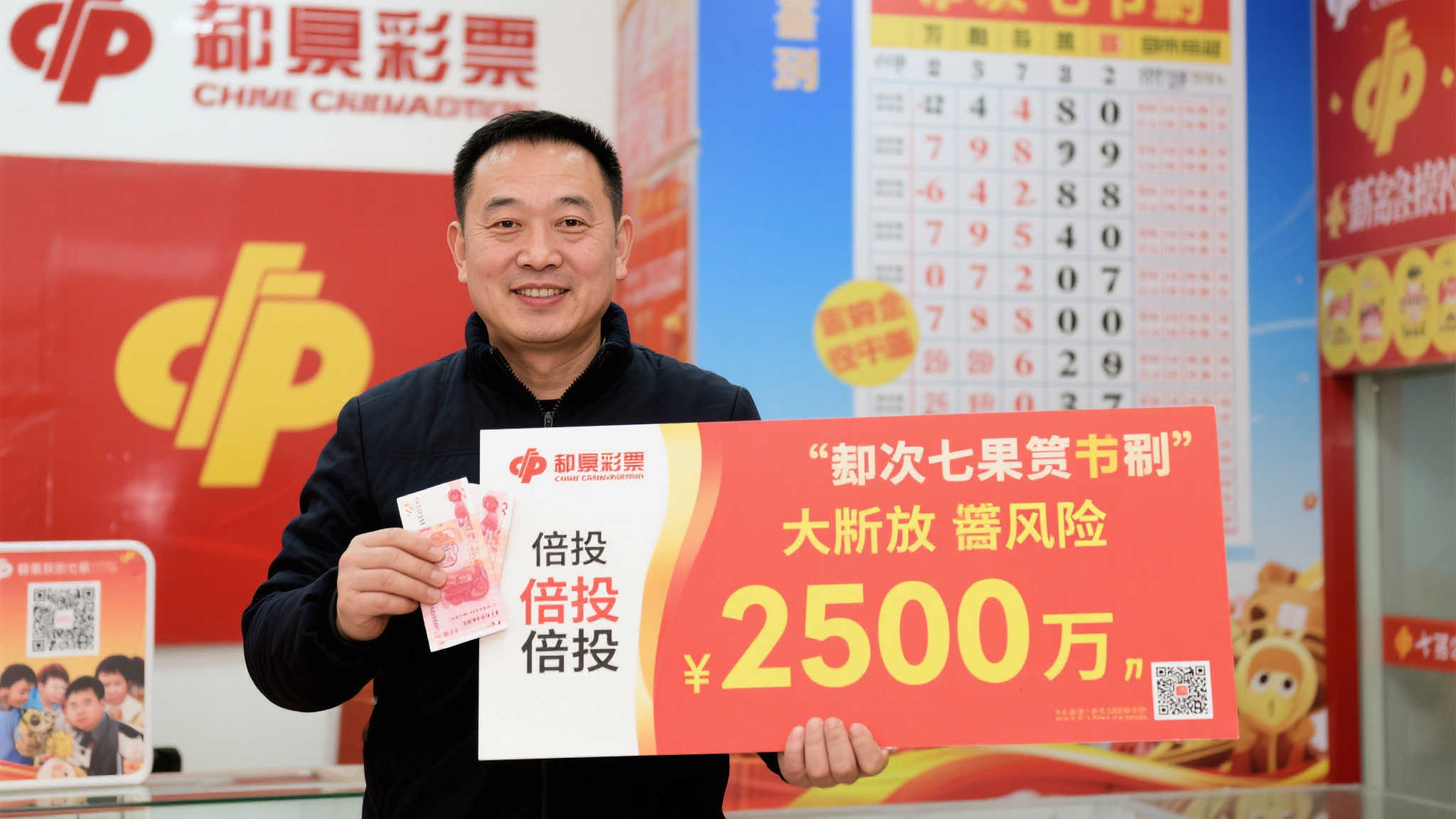 男子随手机选+倍投,意外揽获七星彩2500万大奖 以这次七星彩为例,他仅花费几十元,通过“